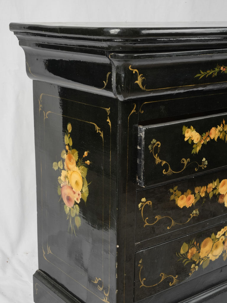 Unique hand-painted antique commode