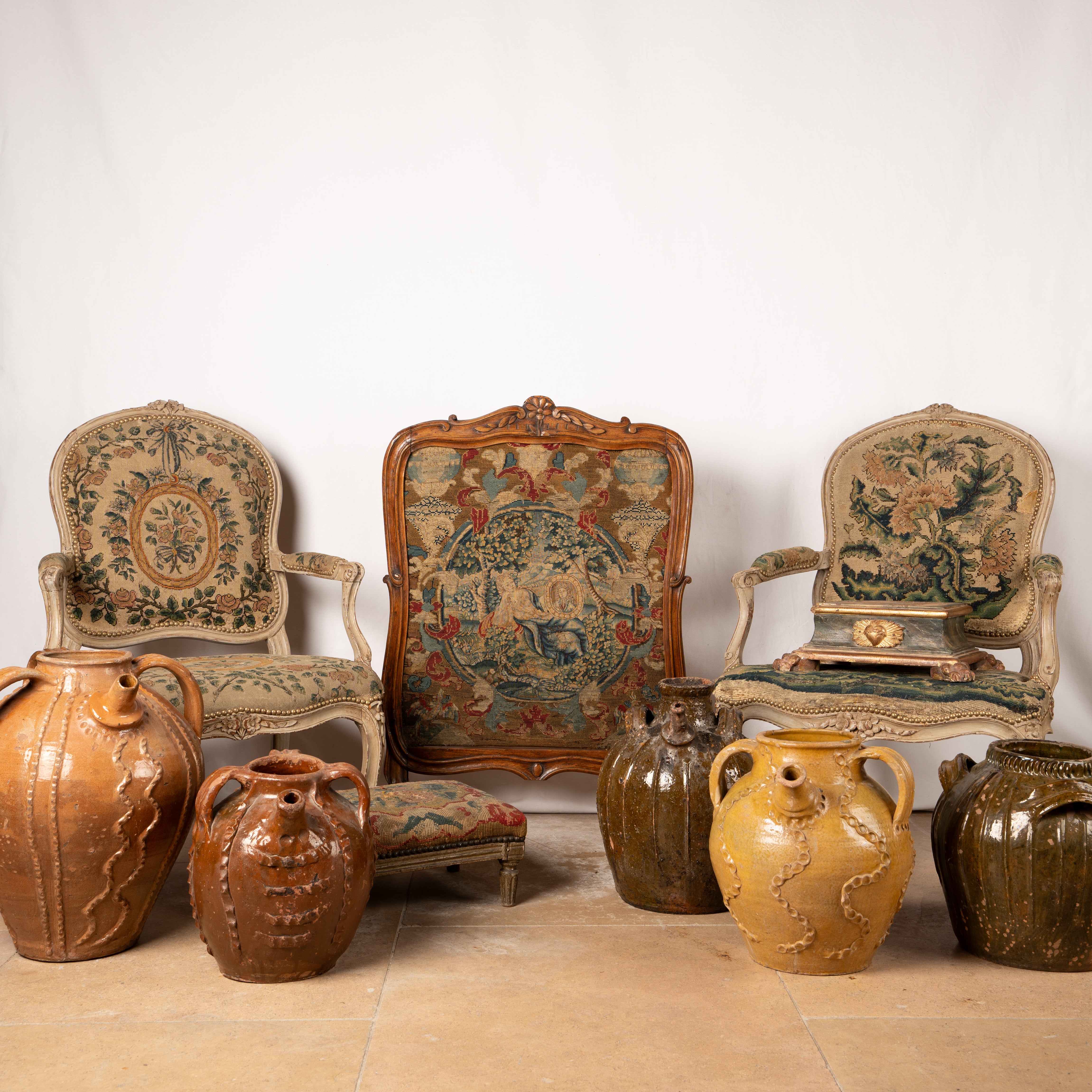 Classical antique walnut oil storage jar