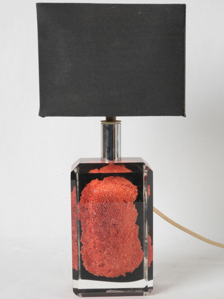 Artistic 1970s red coral lamp