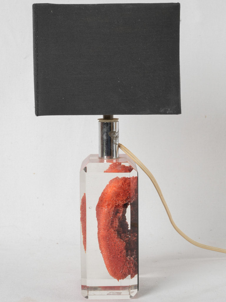 Biologist-crafted coral red resin lamp