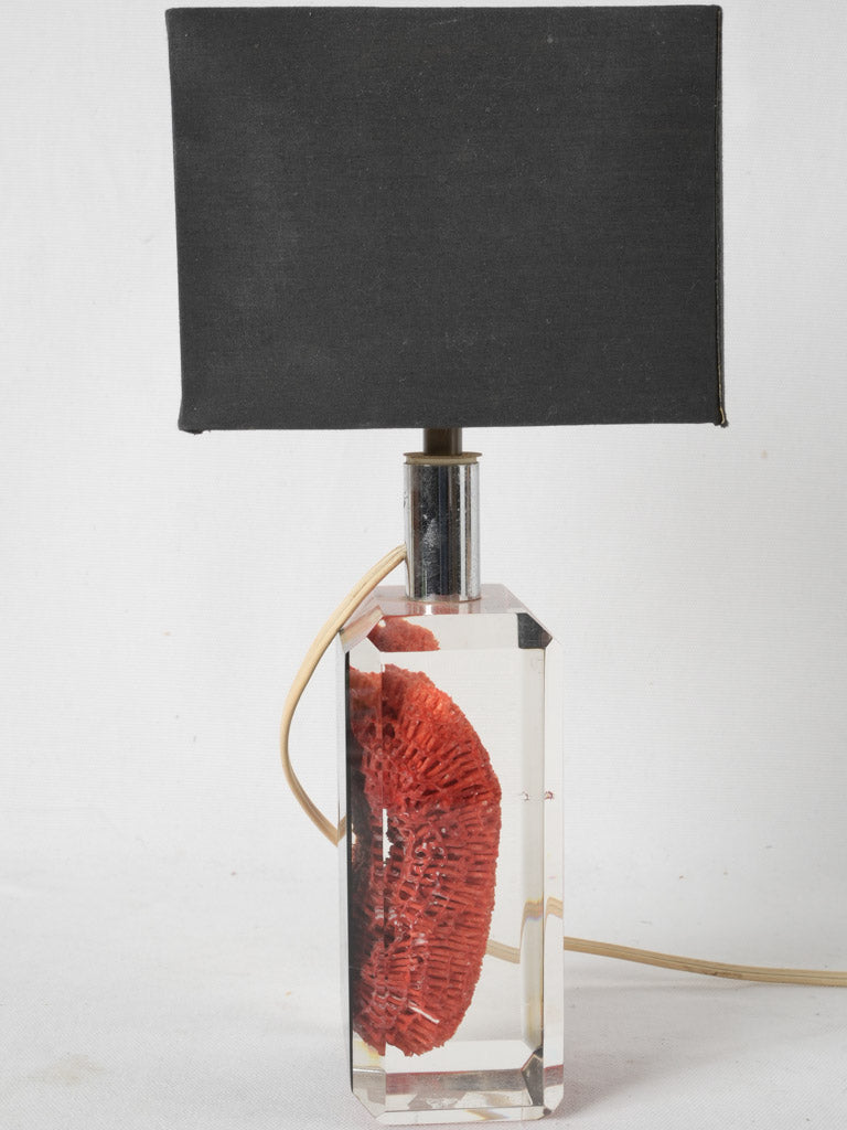 Sculptural red coral resin lamp