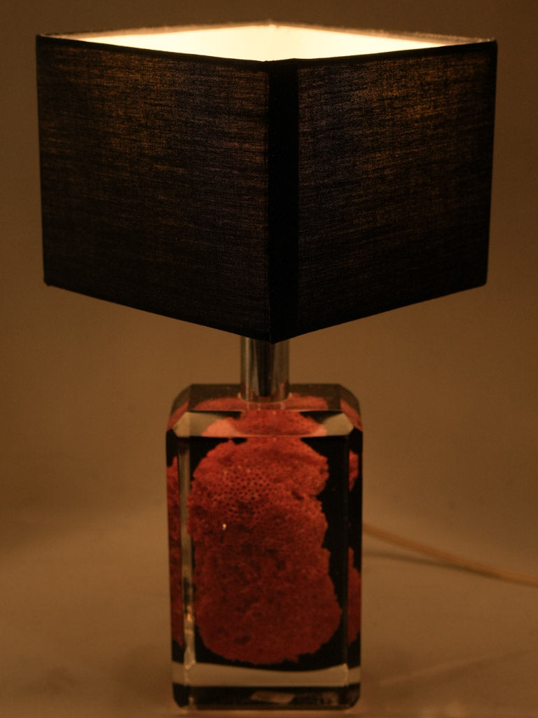 Artistic vintage French coral table lamp