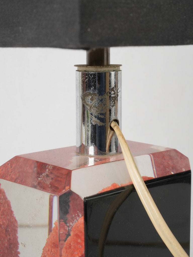 Artisanal style red coral table lamp