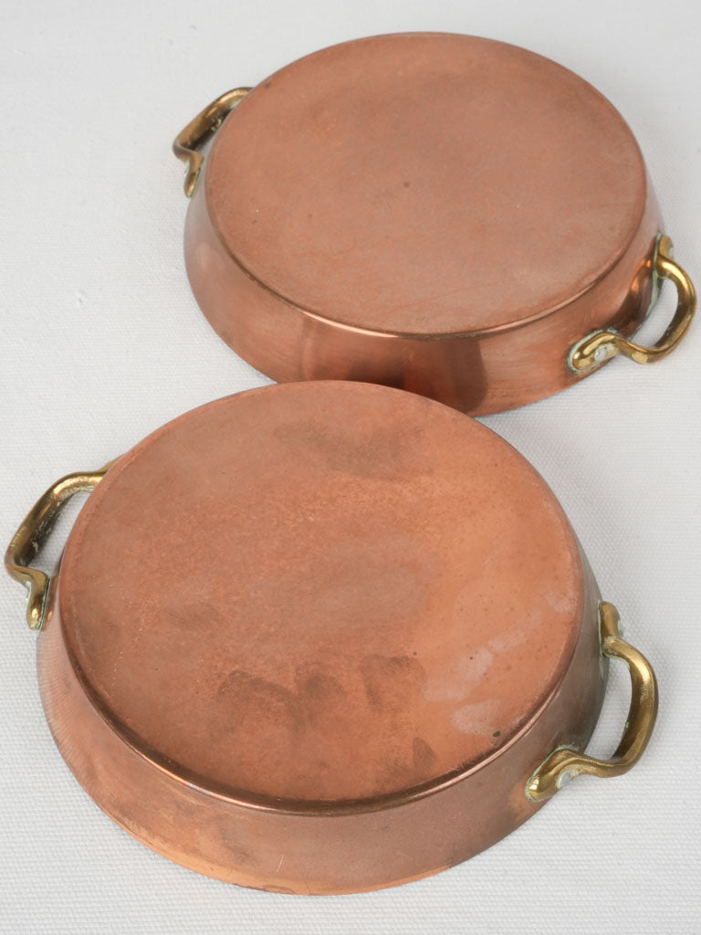 Classic ornamental French copper pans