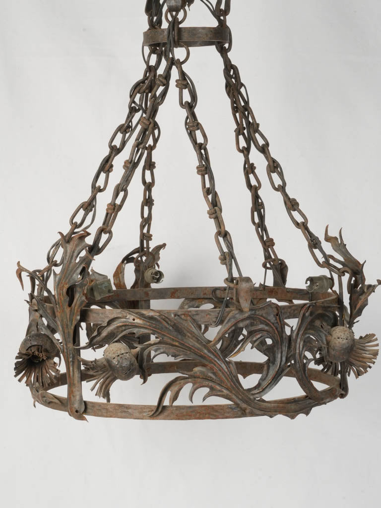 Classic forged Scottish thistle chandelier