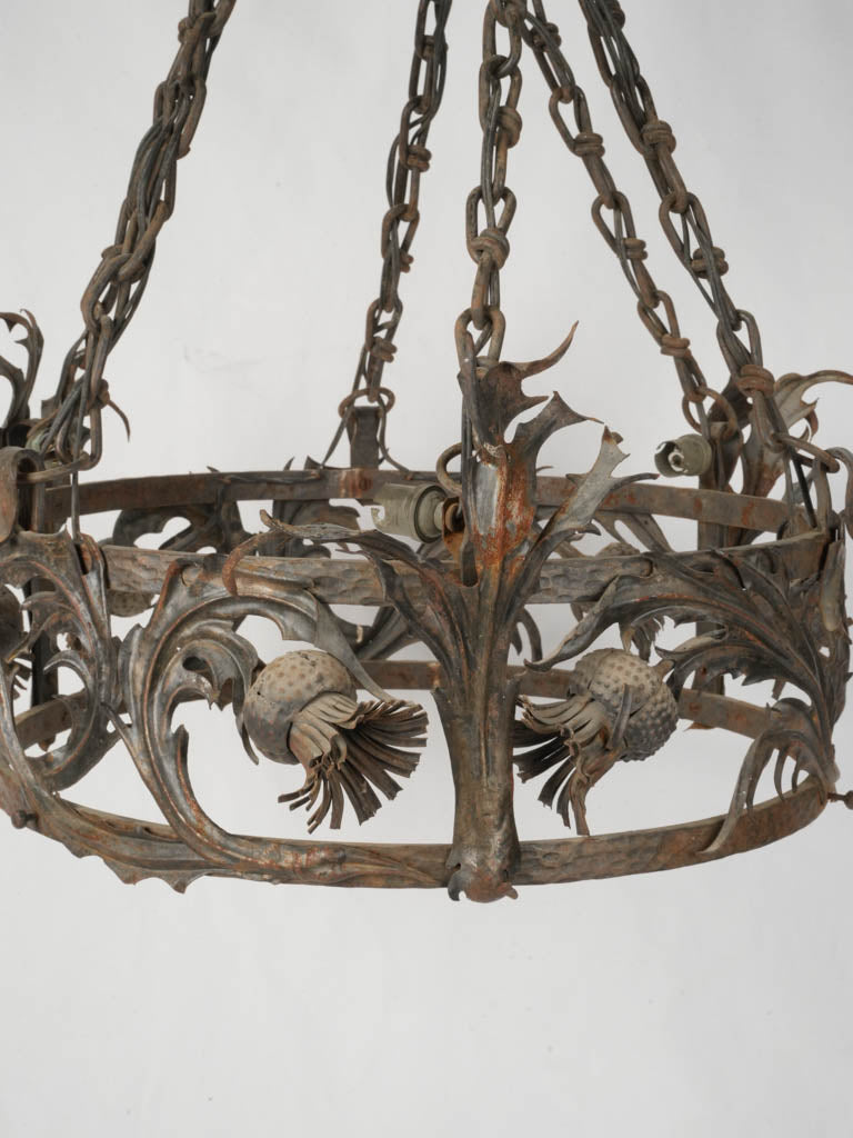 Quality vintage wrought iron chandelier