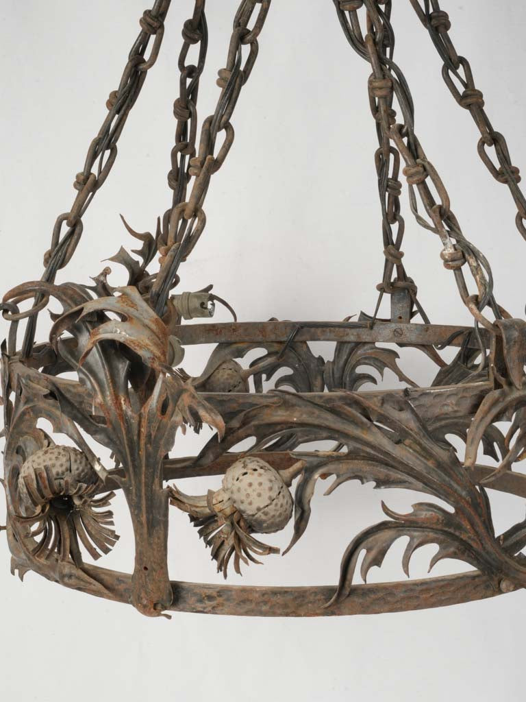 Sturdy 1930s Scottish thistle chandelier