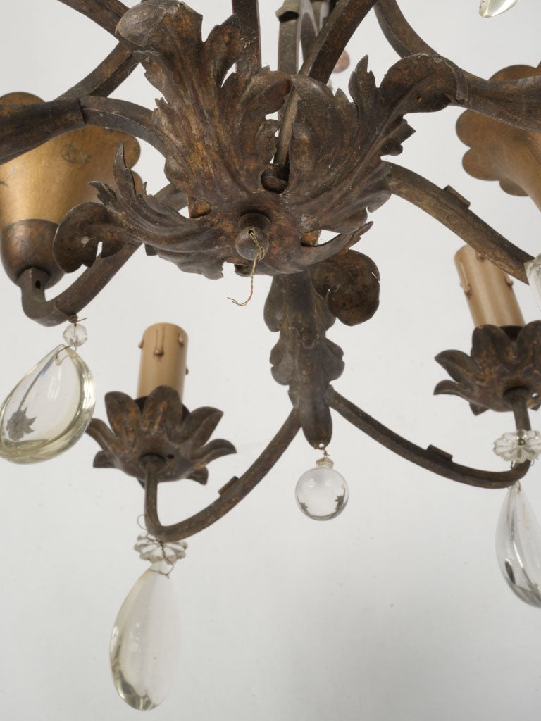 Grand Amber and Iron Chandelier