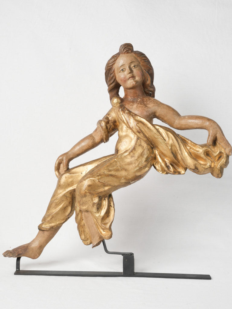 Draped Woman Giltwood Tabletop Sculpture