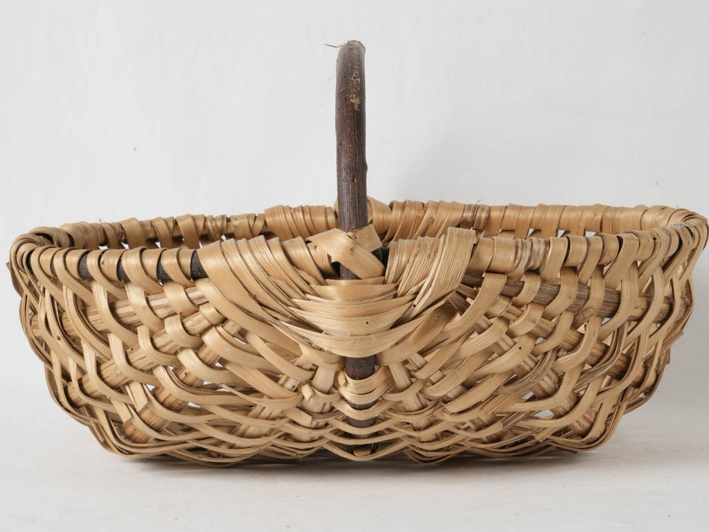 Antique French woven harvest basket