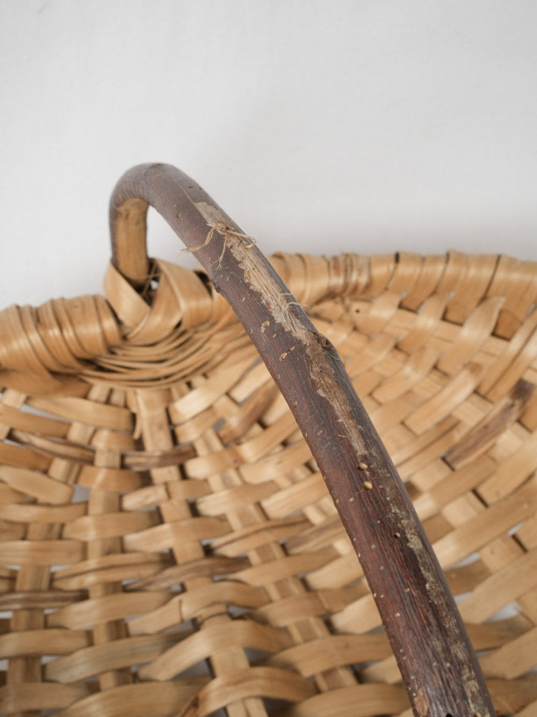 Aged chestnut harvest basket decor