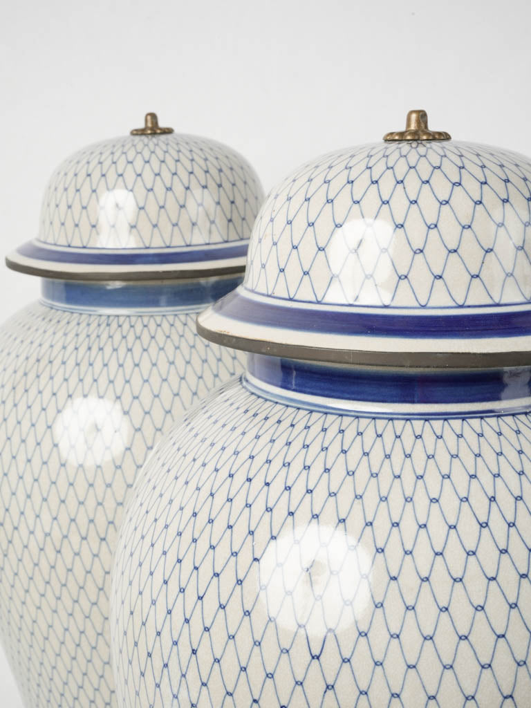 Elegant vintage porcelain lidded jars