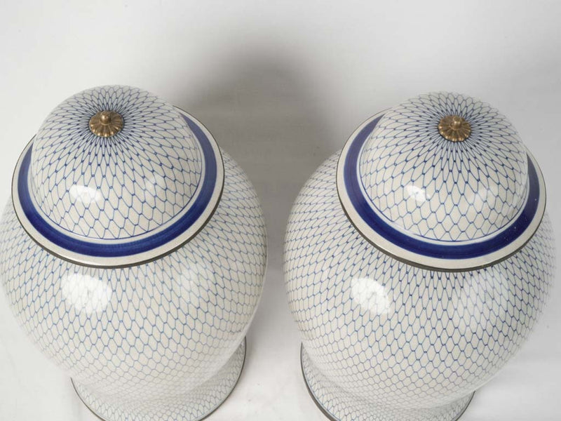 Graceful vintage decorative porcelain jars