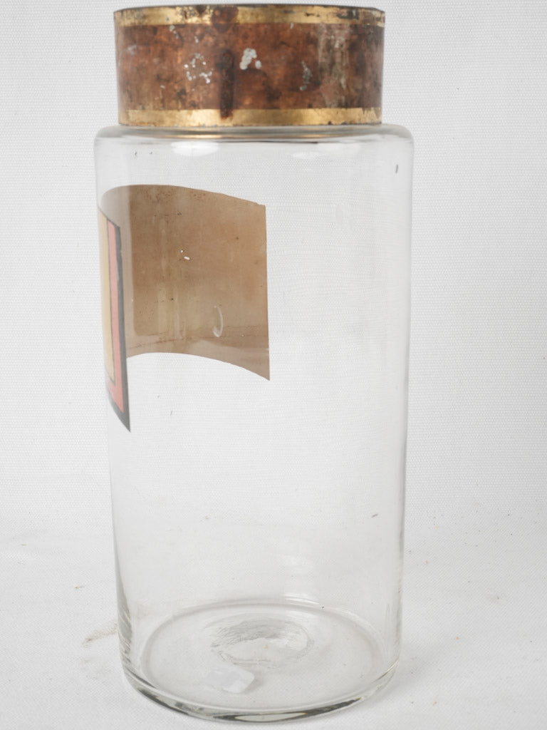 Aged glass Pimpinella Anisum apothecary jar