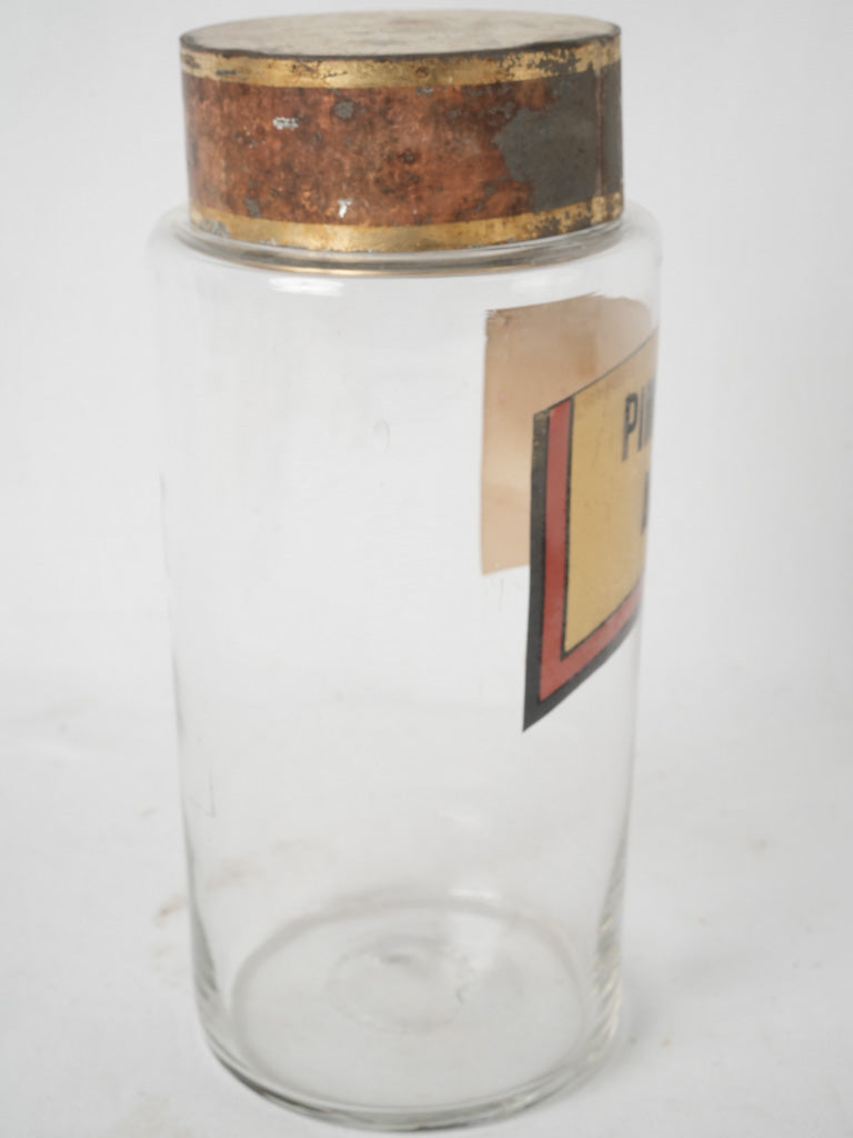 Weathered French aniseed apothecary glass jar