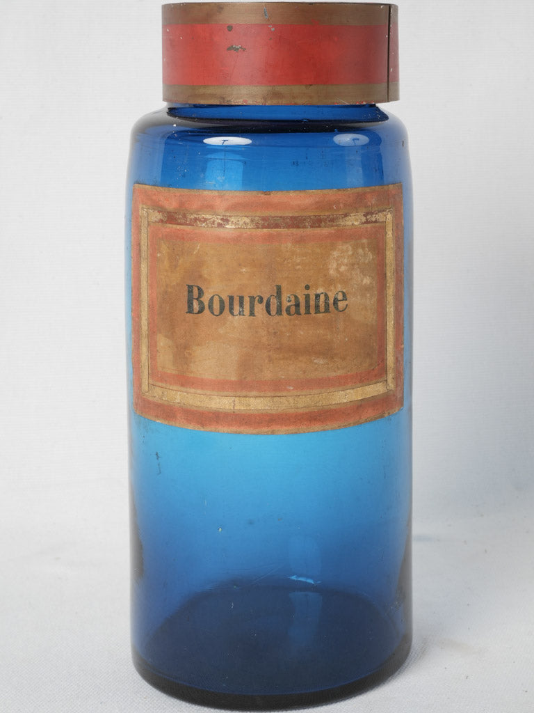 Antique French blue glass apothecary jar