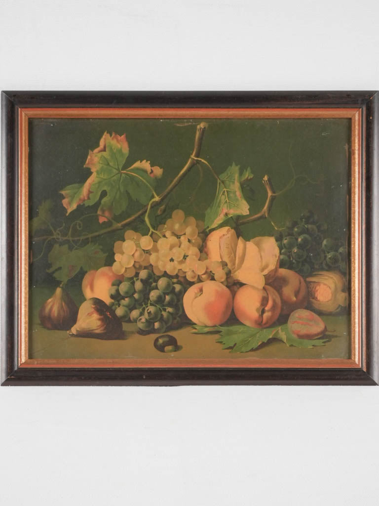 Vibrant antique chromolithograph still-life fruit