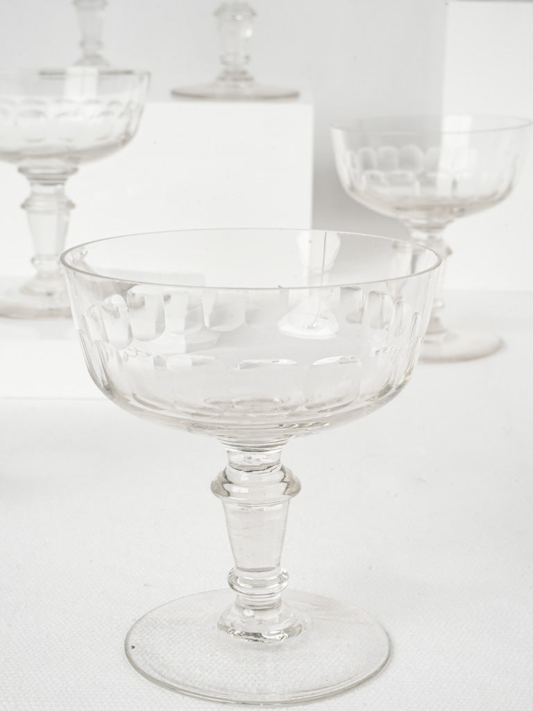 Delicate gadrooned stemware design