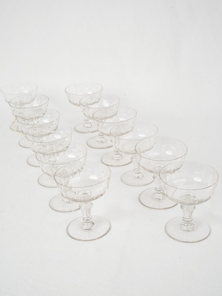 Stylish antique crystal coupe glasses