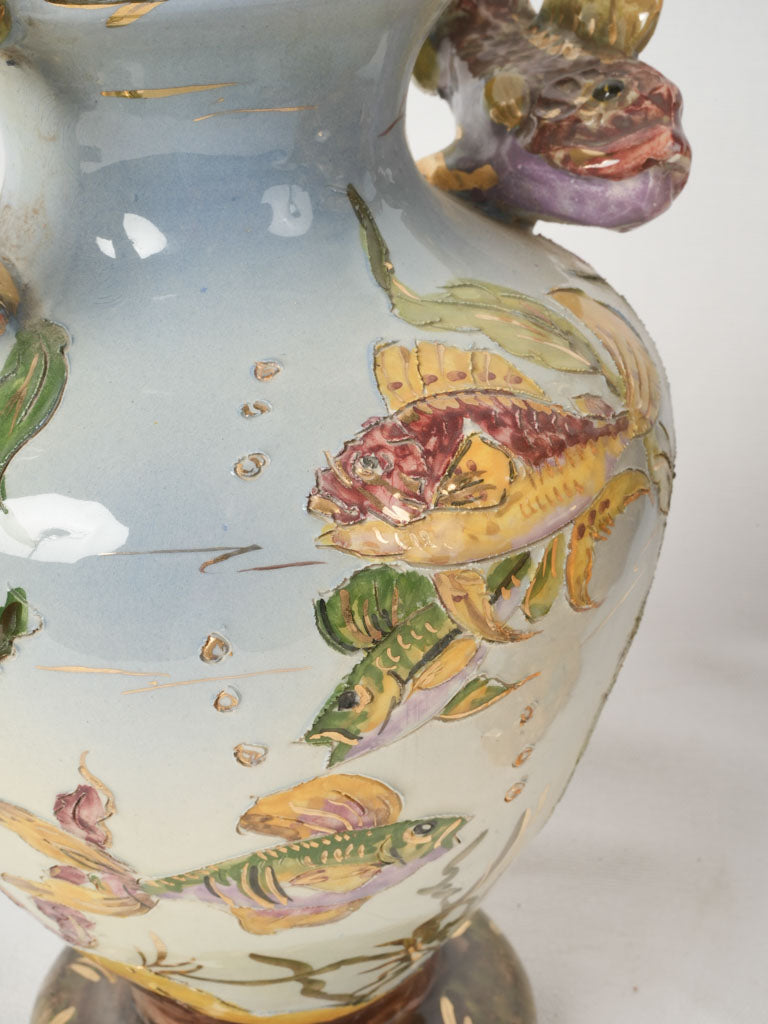 Signed, sculptural fish vases