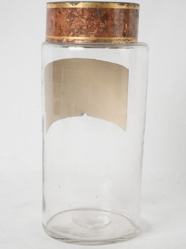 Aged quassia labeled apothecary jar