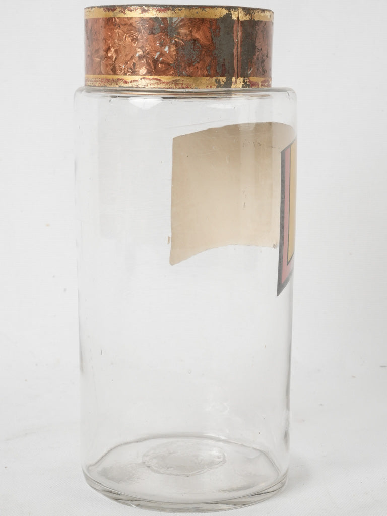 Historical digestive aid glass container