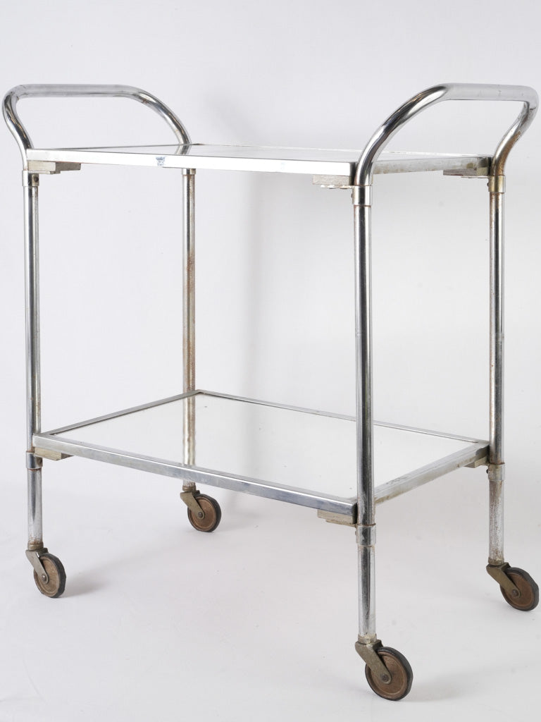 Vintage French chrome bar cart