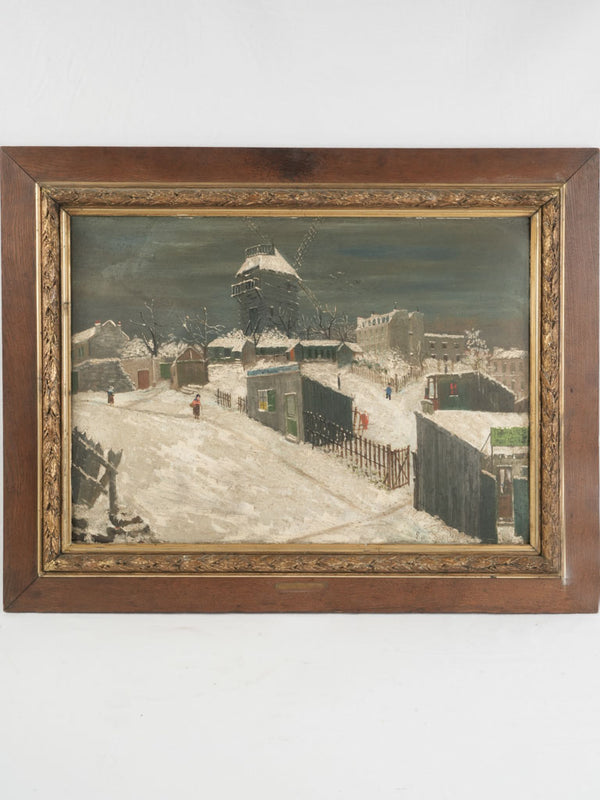 Vintage winter scene painting