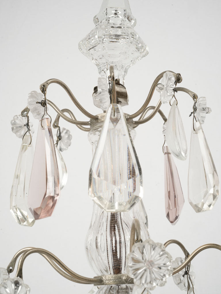 Pair of Late 19th Louis XVI-Style Crystal & Glass Candelabra Lamps - 19¾"