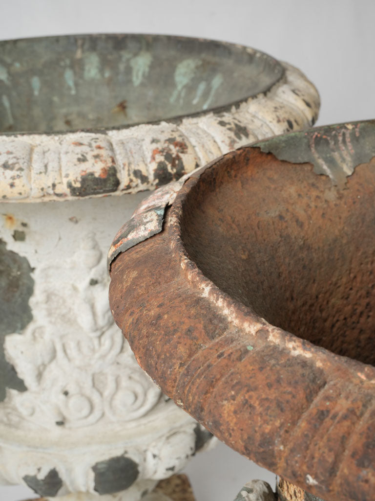 Weathered Sculptural French Iron Planters