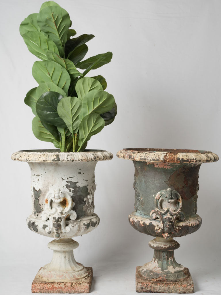 Aged Medici Style Chateau Garden Urns