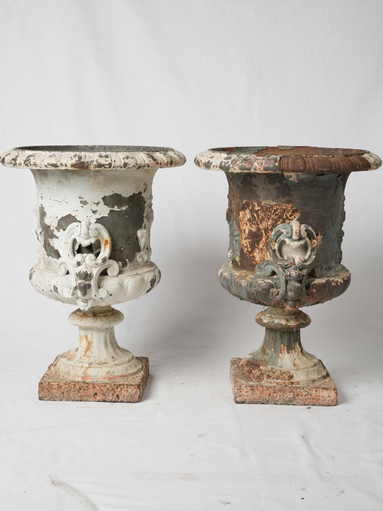 Vintage Aged Chateau Garden Urns