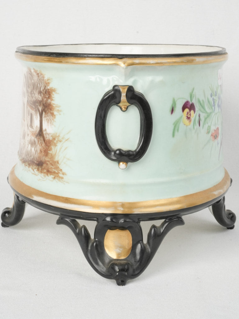 Colorful aqua jardiniere  