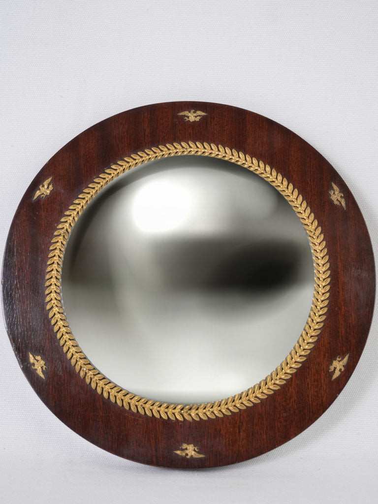 Antique Convex Mahogany Butler's Mirror