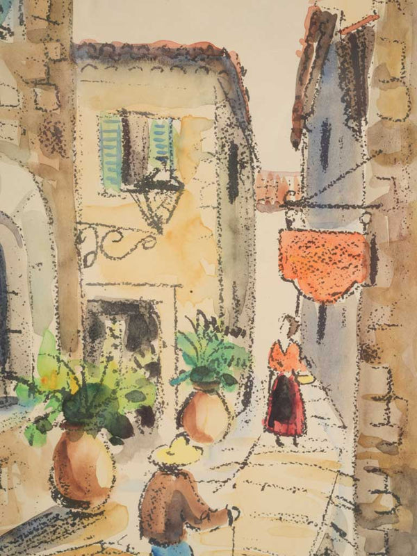 French Riviera Colorful Village Painting