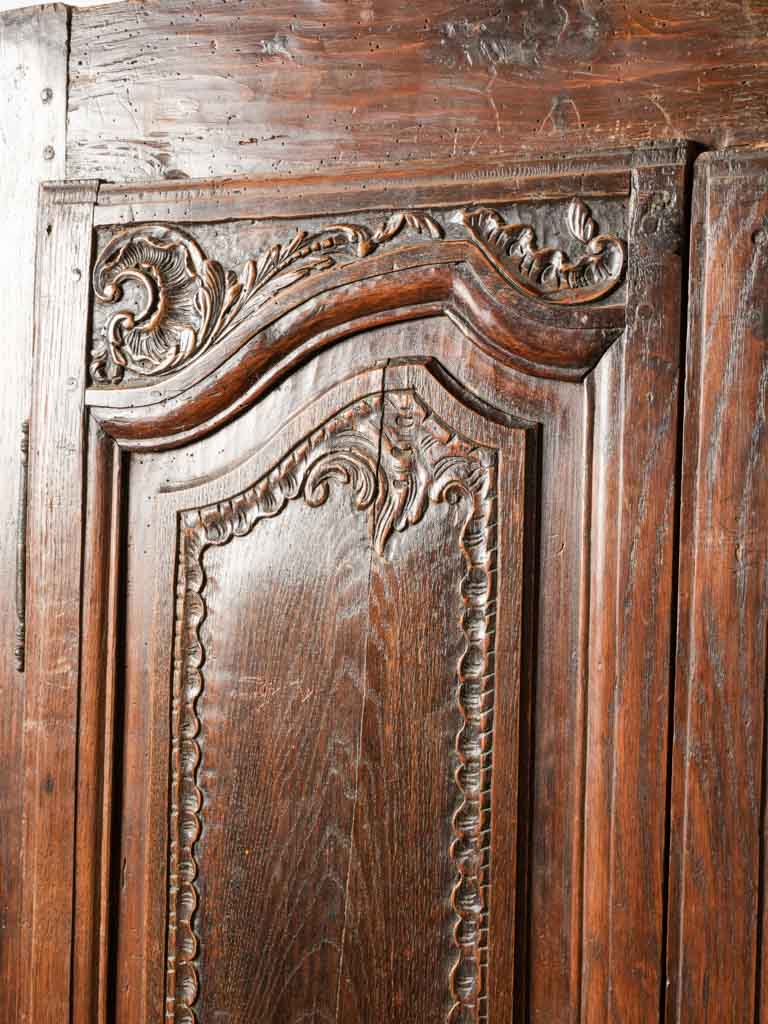 Delicate hand-carved French armoire  