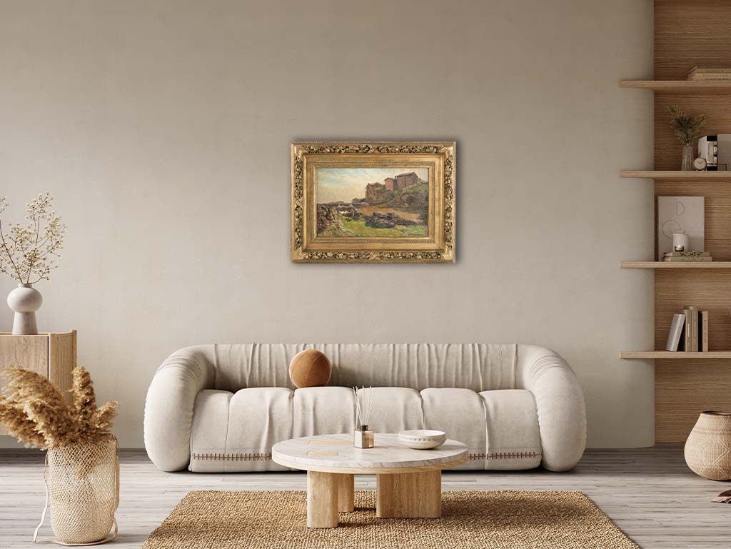 Bucolic, prestigious historical countryside painting