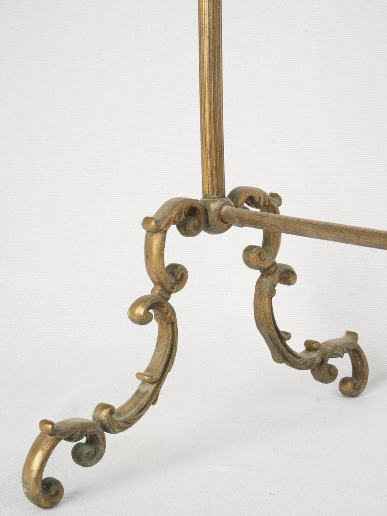 Antique Brass Towel Rack with Ornate Scrollwork - 32¼"