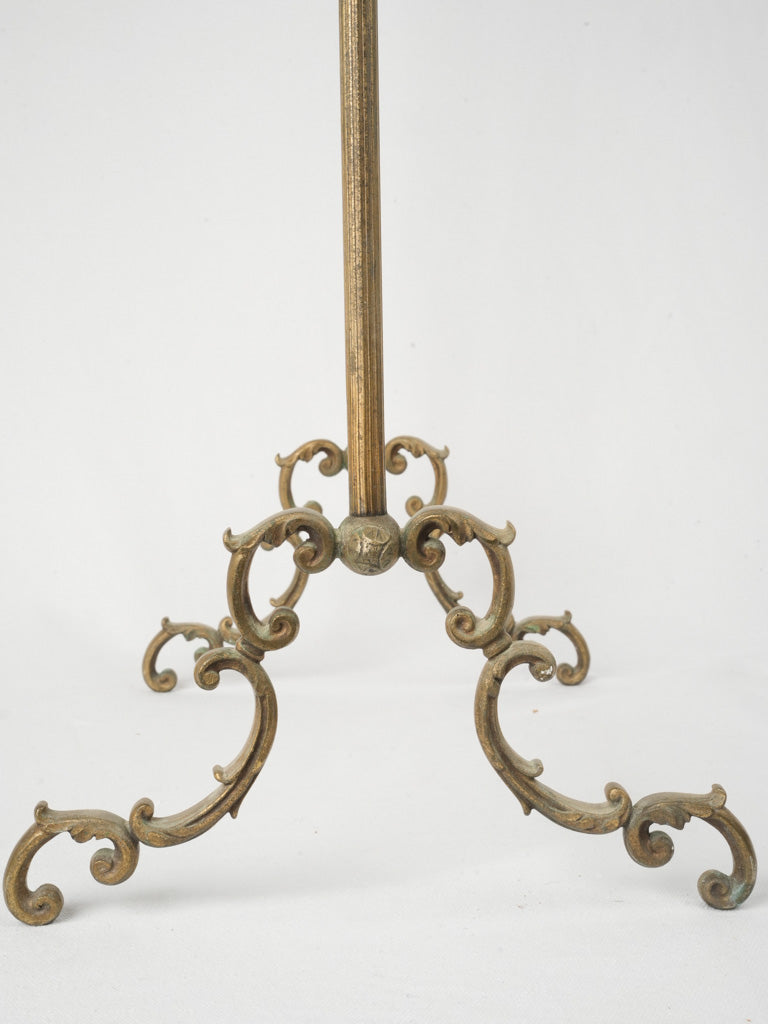 Antique Brass Towel Rack with Ornate Scrollwork - 32¼"