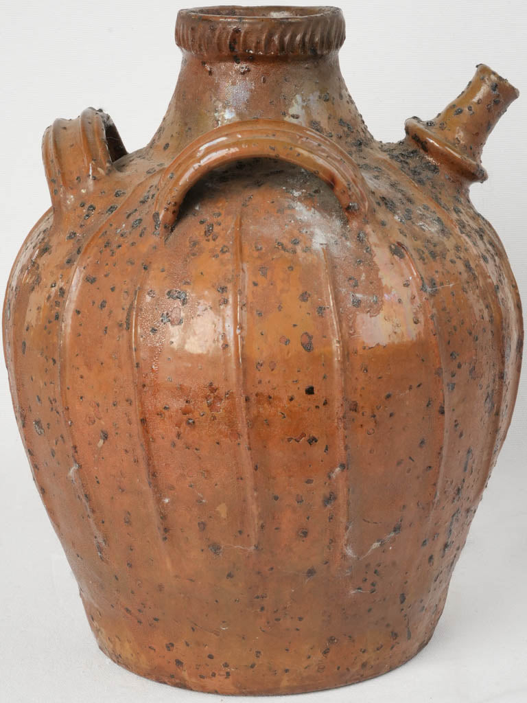 Antique French Terracotta Walnut Oil Jar from Auvergne - 16½"