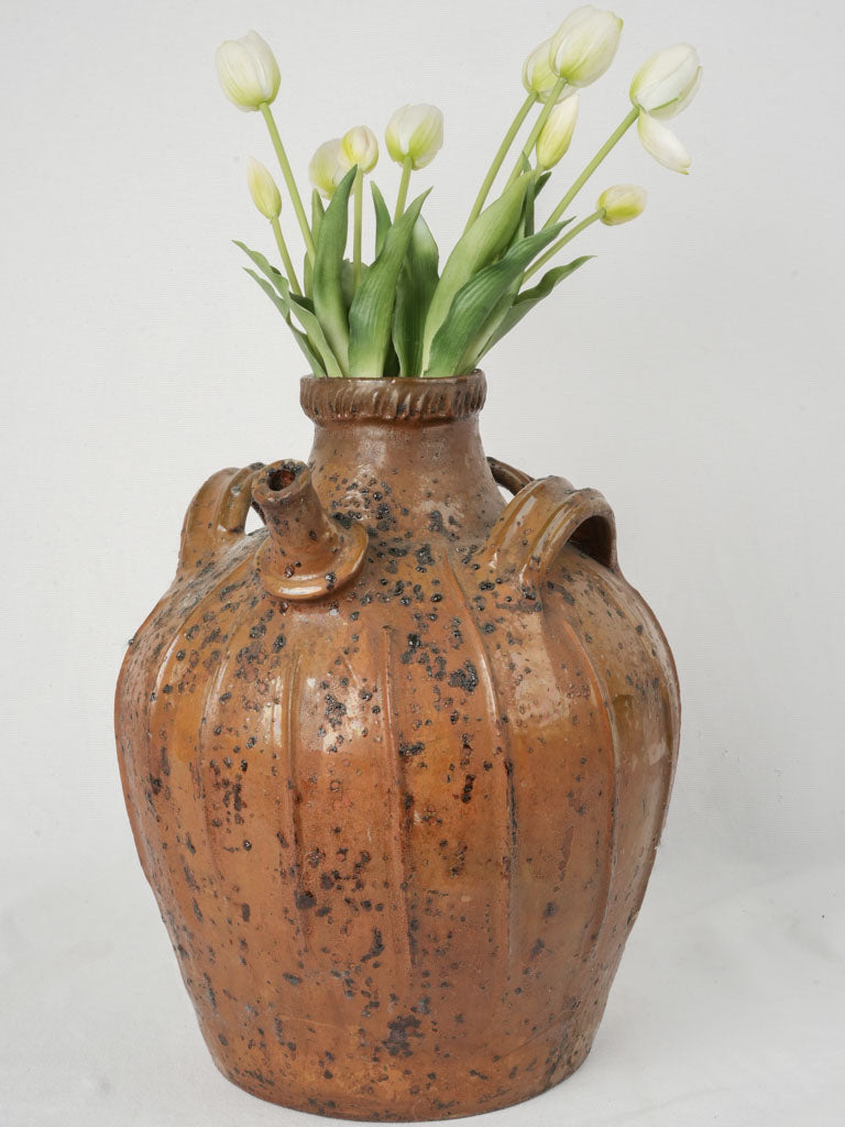 Antique French Terracotta Walnut Oil Jar from Auvergne - 16½"