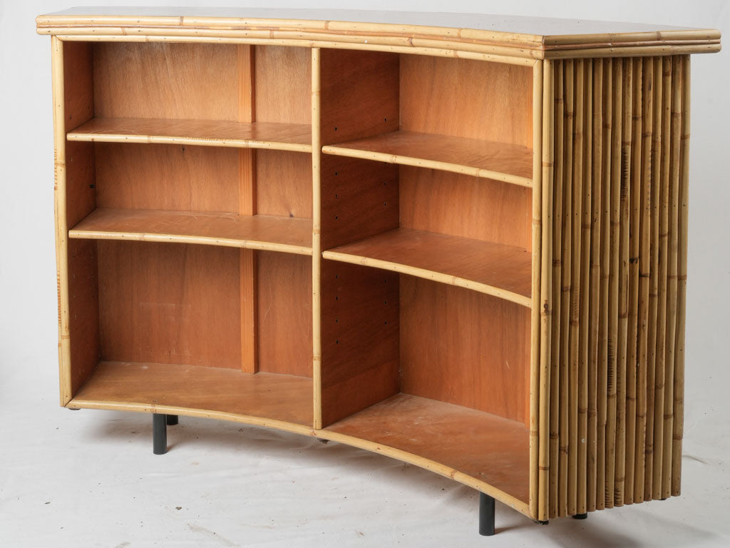 Sturdy stacked bamboo home entertainment bar