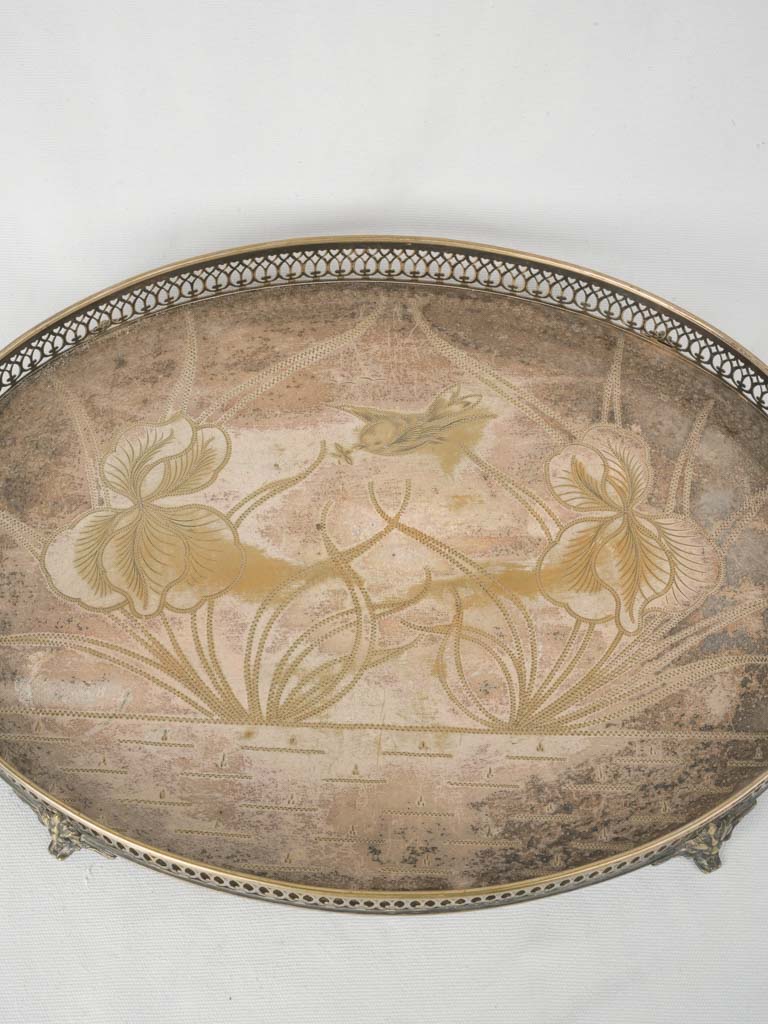 Art Nouveau floral design tray