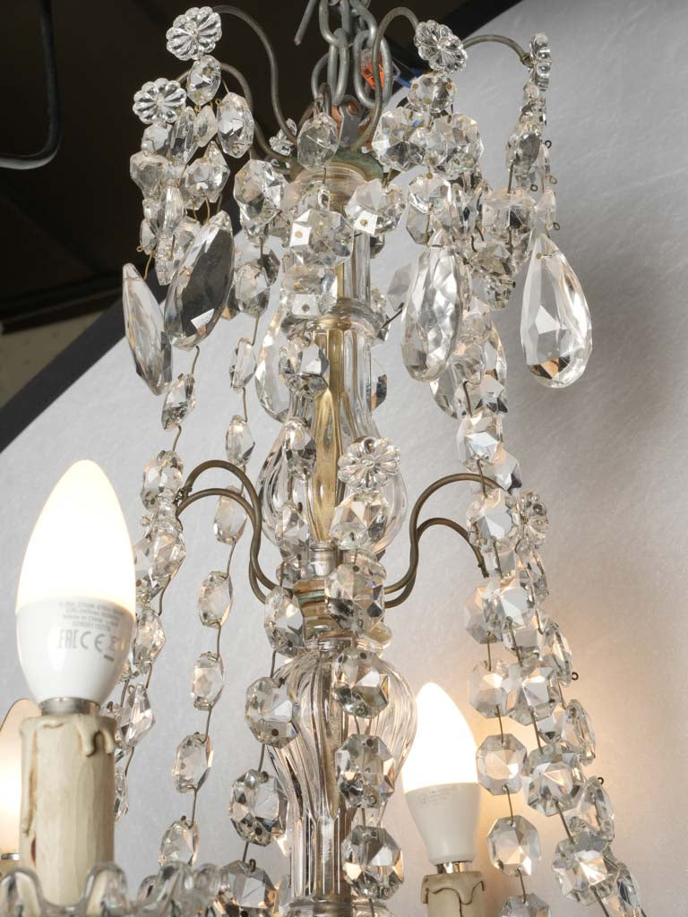 Sparkling crystal 1940s chandelier for sale