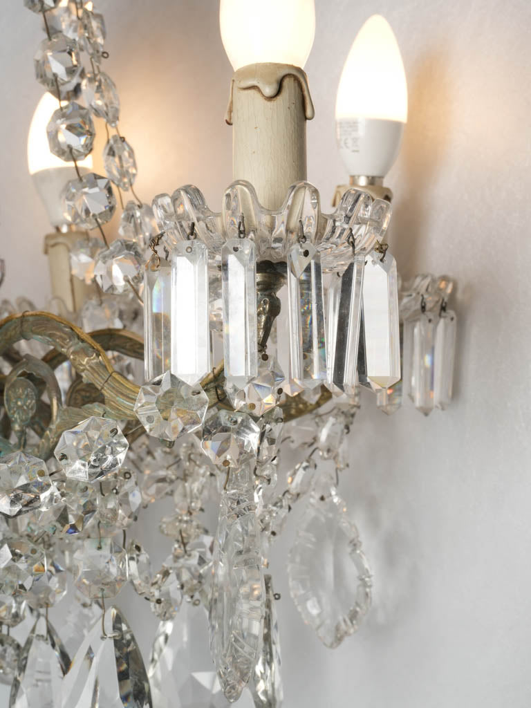 Adorned crystal chandelier for powder room