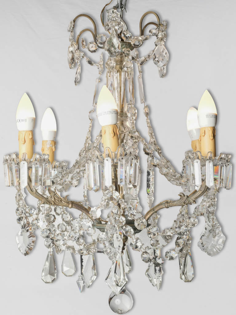 Vintage crystal 6-light chandelier