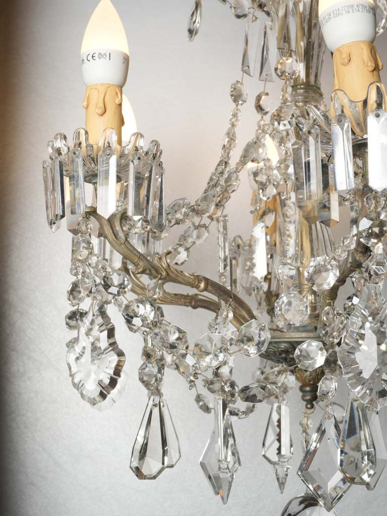 Sparkling antique crystal light fixture