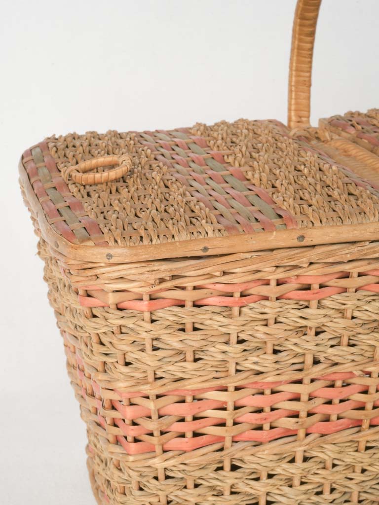 Sturdy handled wicker shopping basket