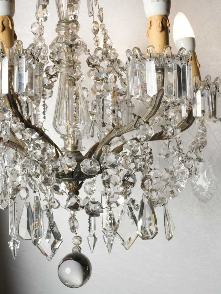 Stunning vintage 6-arm crystal lighting