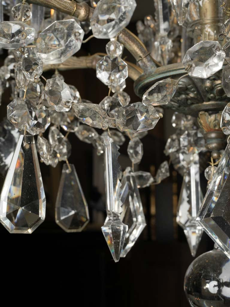 Antique re-electrified crystal light fixture